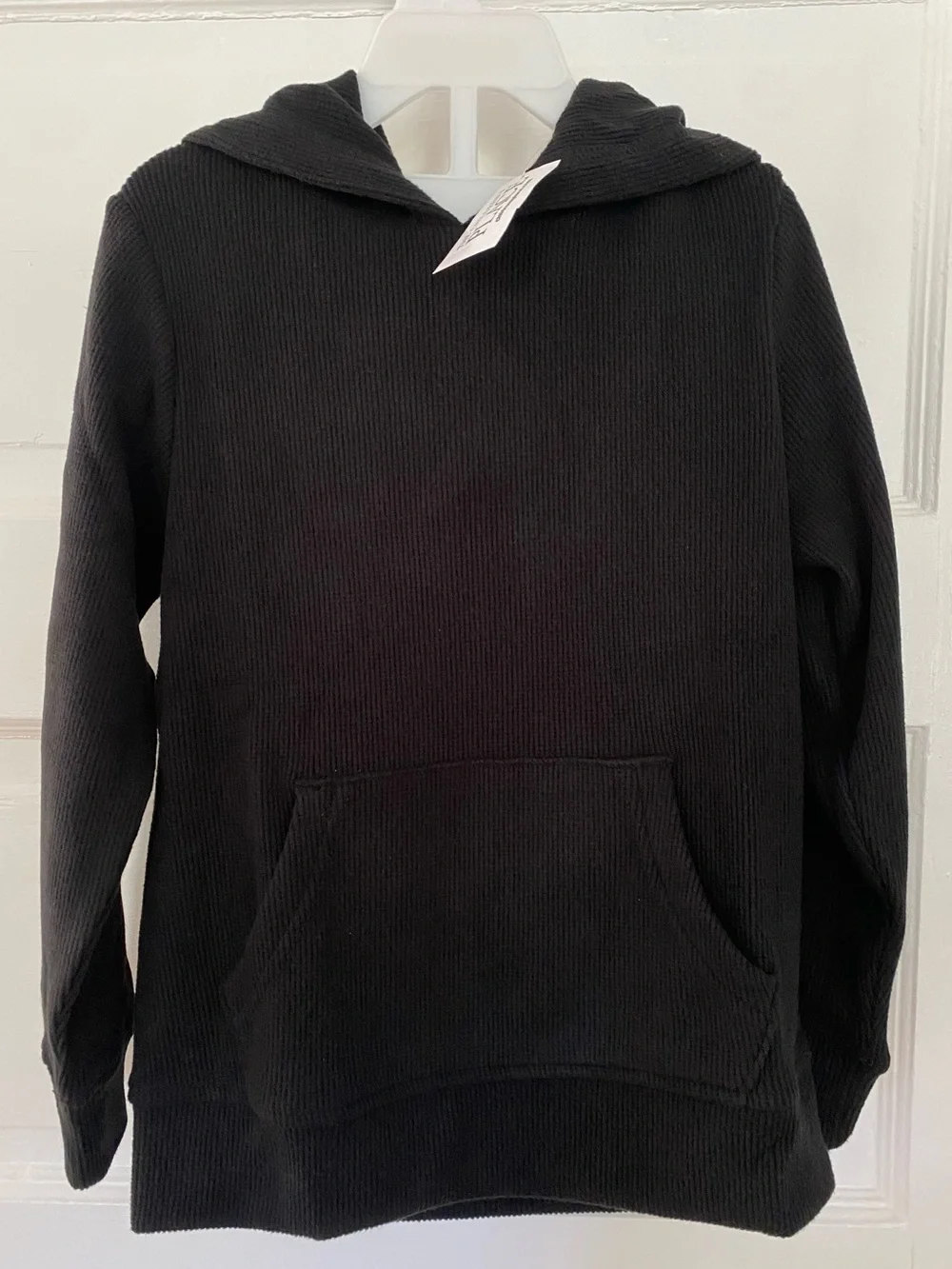 NWT Children's Place Black Ribbed Thermal Hoodie